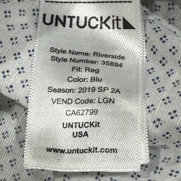 UNTUCKit Short Sleeve Button Up Casual Shirt Cotton Linen XXL Collar‎ Summer - Picture 7 of 8